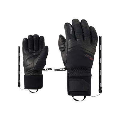Skihandschuhe ZIENER "GLENNO-Z AQUASHIELD PrimaLoft", Herren, Gr. 7.5, schwarz, Materialmix, Handschuhe, wasserdicht, winddicht, atmungsaktiv, extra warm, weich
