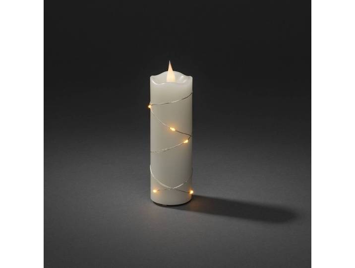 Konstsmide Christmas LED-Wachskerze creme Lichtfarbe Bernstein 15,2 cm, creme / amber