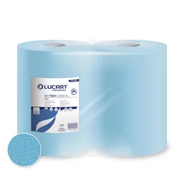 Lucart SKYTECH 3.500 XL Putzpapier-Rolle – 3-lagig, blau, 36x36cm – 2 Rollen à 5...