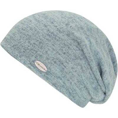 Beanie CHILLOUTS "Vaiana Hat", Herren, blau (washed blau), Strick, Viskosemischung, meliert, Mützen Beanie, Leichte Long Beanie in neutralen Farben