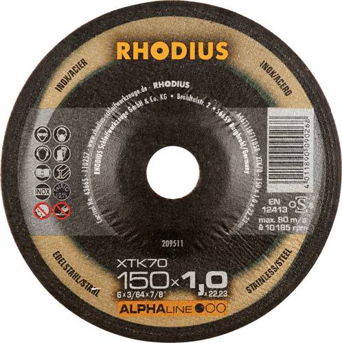 Rhodius 209511 Trennscheibe gekröpft 150mm Edelstahl, Stahl