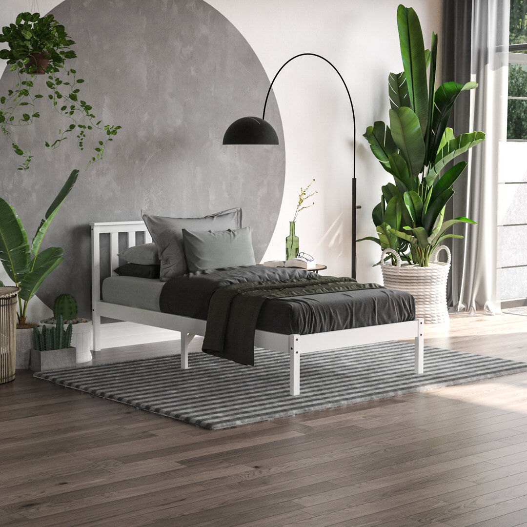 Fernleaf Frederique Solid Wood Bed White Single (3')