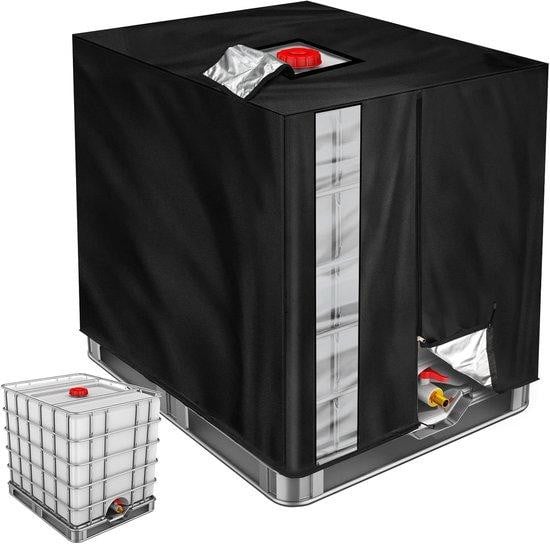 Famanu IBC-containerafdekking voor 1000 liter, waterdicht, zwart
