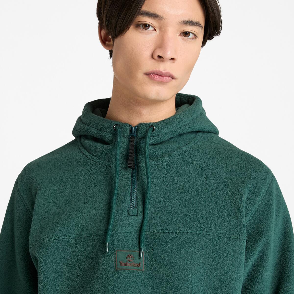 Fleecepullover TIMBERLAND "Silicon Badge Polar Fleece Hoodie", Herren, Gr. XL, grün (grün gables), Fleece, Obermaterial: 100% Polyester, eingefasste Kante mit verstellbarem Gummizug, Sweatshirts Fleecepullover, mit Reissverschlusstaschen, atmungsaktiv, sc