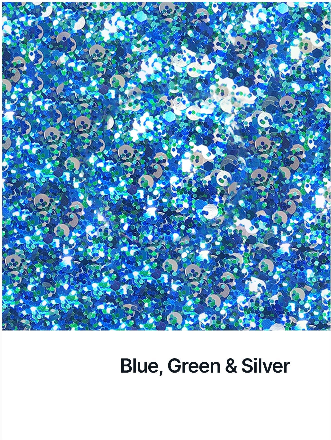 Hemway Glitter Mix Ultra Sparkle 100g / 3.5oz   Blue Green with Silver Disc Mix   Cosmetic, Festival, Crafts - Blue Green with Silver Disc Mix - 100g