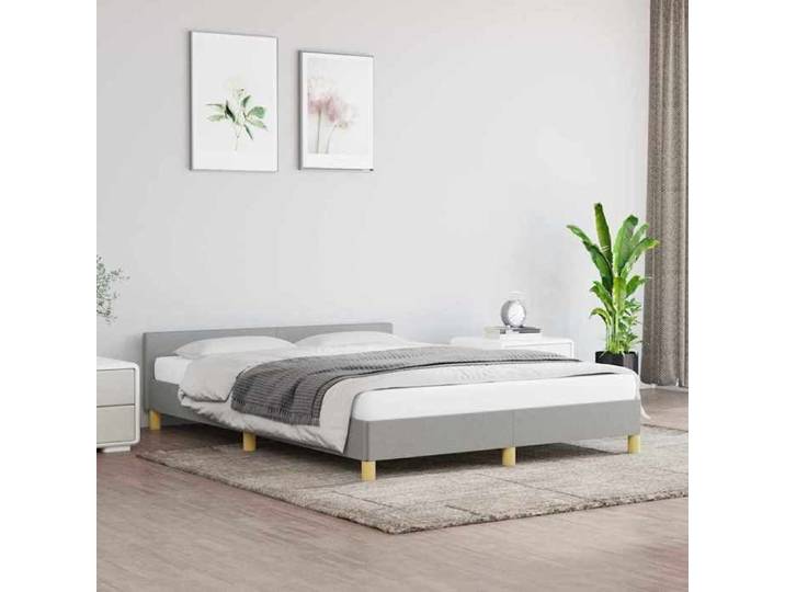 SALE 2025 Structure/Cadre de lit - Lit 2 personnes - gris clair - 140x190 cm tissu 25 Kg 4132