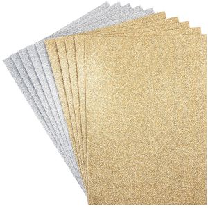 Ideen-mit-Herz Moosgummi 012796 Glitzer 2, A4, gold & silber, 2 mm Stärke, 10 Blatt