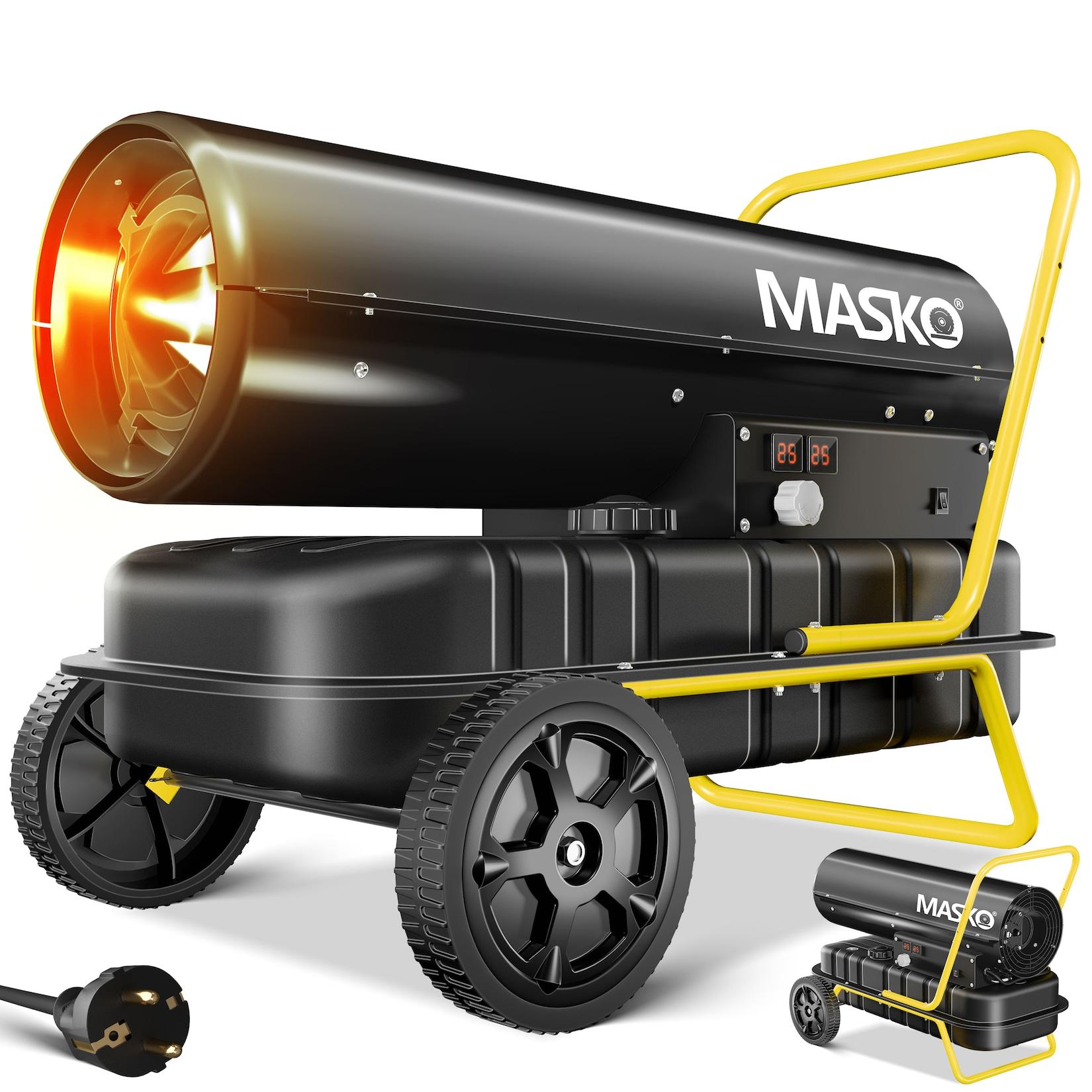 MASKO® Heizkanone 30kW Diesel Bautrockner Bauheizer Heißluftgenerator Heizgebläse 34L Tank mit Thermostat Ölheizer Luftstrom 750m³/h/Stunde Ölbeheizung Heizlüfter Heizstrahler