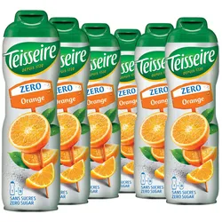 6 × Teisseire Zero Sirup Orange 600ml