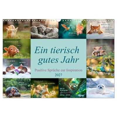 Ein tierisch gutes Jahr (Wandkalender 2027 DIN A3 quer), CALVENDO Monatskalender