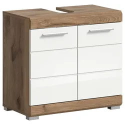 Waschbeckenunterschrank Wave Eiche/Weiß