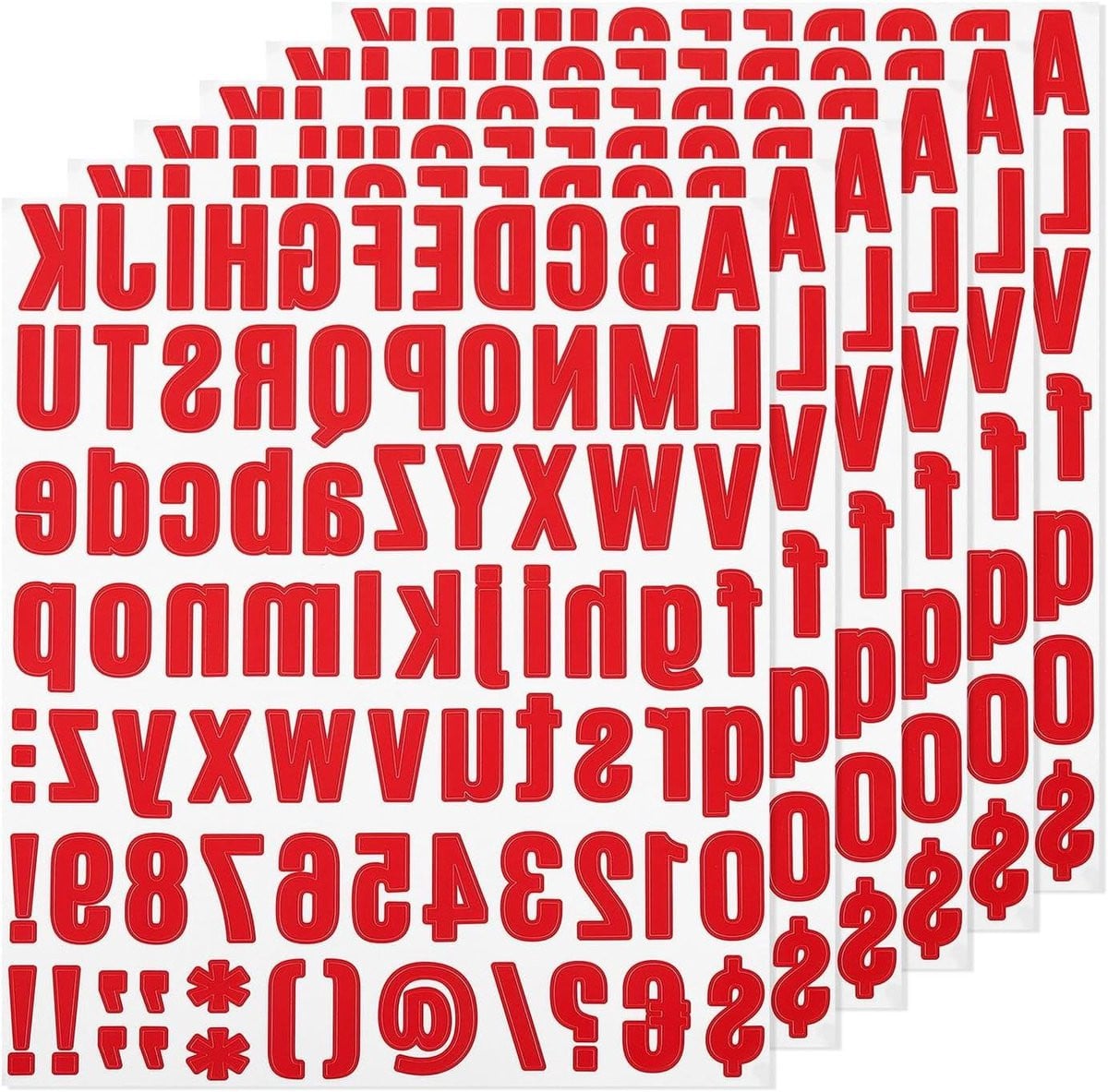 486 stuks zelfklevende vinyl cijfer stickers voor kaartdecoratie - Rood
