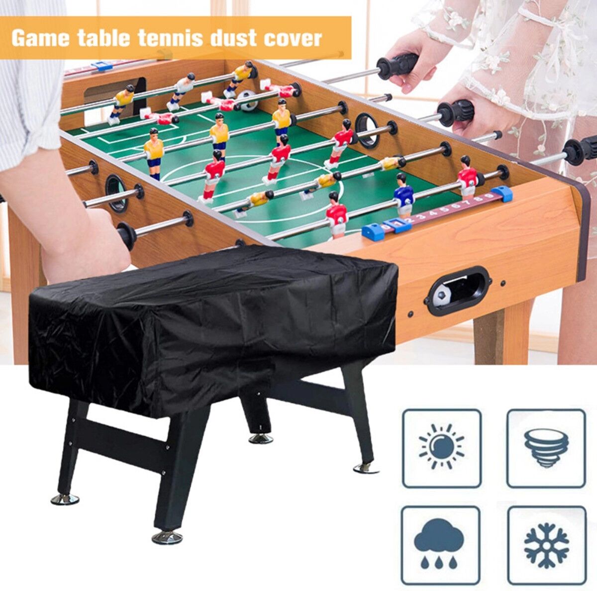 INF Housse de table de jeu Oxford 210D – Housse protectrice imperméable et anti-poussière pour baby-foot, billard et table de