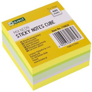 D.RECT Haftnotizen Super Sticky Notes Zitrus, 110624, neon, 75 x 75mm, selbstklebend, 400 Blatt