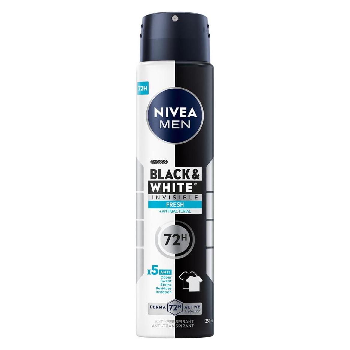 NIVEA Menack & White Invisible Fresh Antiperspirant 48H 250Ml (Spray, 250 ml) (0185976)