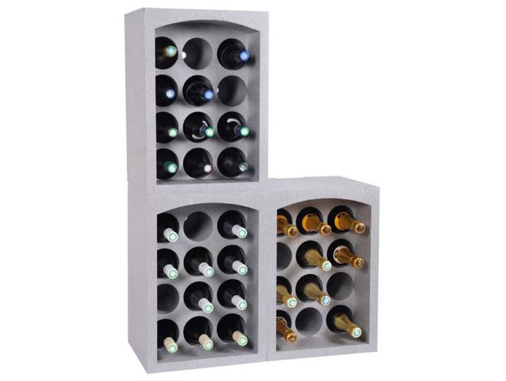 Lot de 3 Casiers porte bouteilles -3x12 soit 36 bouteilles - Polystyrène Expansé - Stockage et Transport