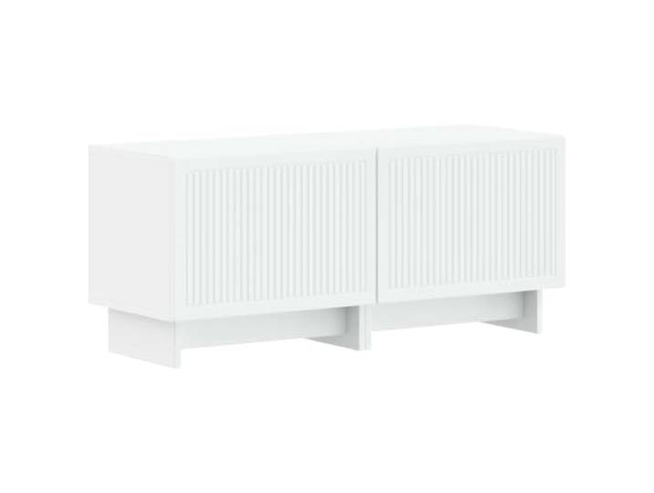 Favemtsl TV-Schrank 2er-Set Lowboard Weiß Holzwerkstoff 49x35x43 cm Zweiteiliges Set für Schlafzimmer oder Flur, feuchtigkeitsresistente Oberflächen und flexibel wechselbarer Türanschlag.