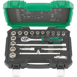 Fortis, Steckschlüssel + Stecknuss, Steckschlüsselgarnitur 3/8 Zoll 20 Teile