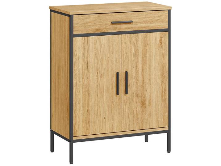 Homcom Badezimmerschrank mit Schublade Soft-Close-Tür Eiche 60 x 30 x 80 cm, Eichefarben, Holzwerkstoff, 30x80x60 cm, Badezimmer, Badezimmerschränke