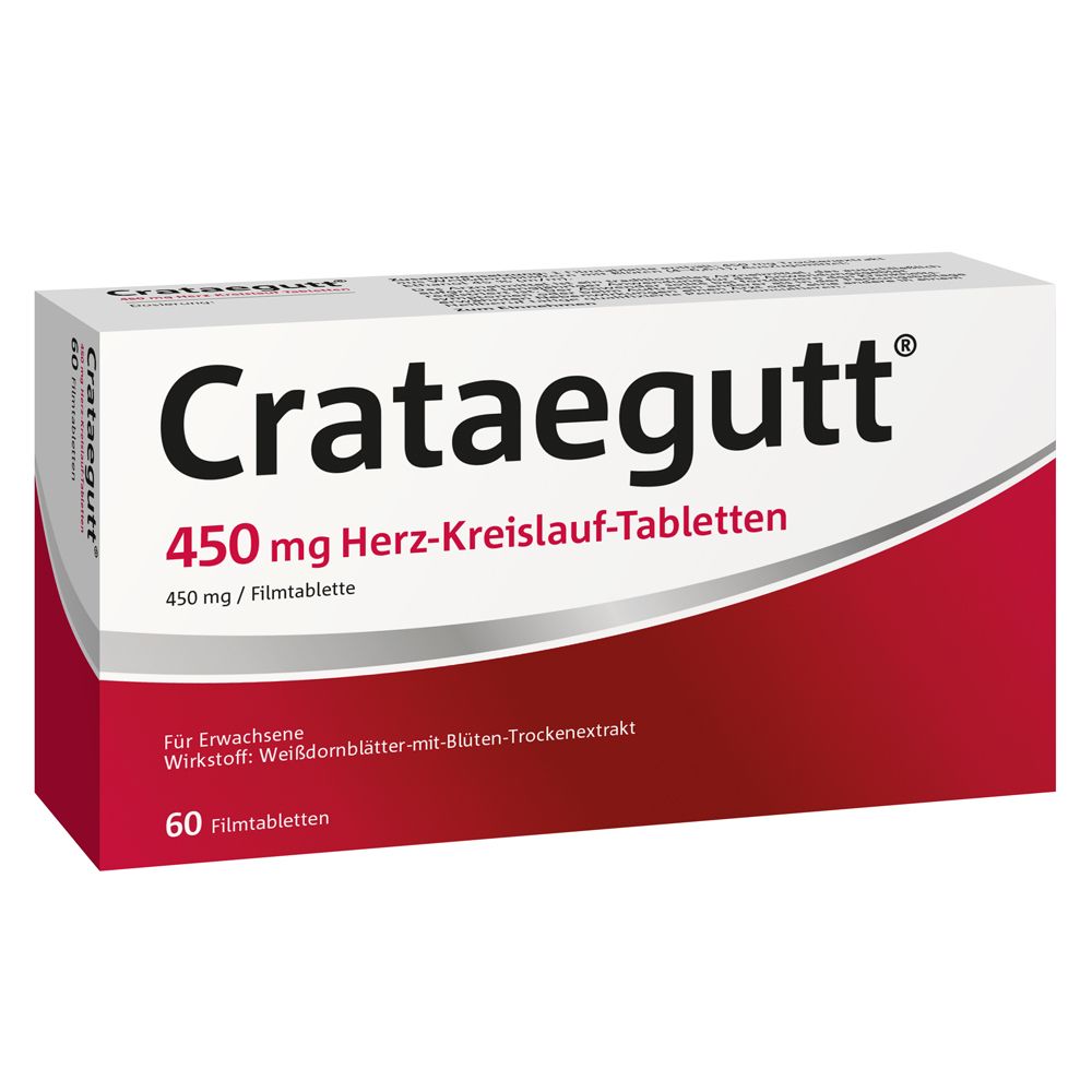 Crataegutt 450 mg Herz-Kreislauf-Tabletten 60 St Filmtabletten