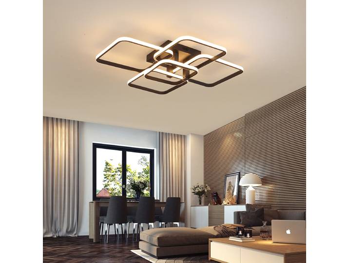 Plafonnier LED moderne à intensité variable pour salon et chambre, lustre à 3-5 têtes LED, noir/blanc