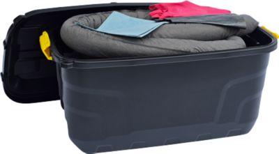 Leckage Notfallset universell grau, 100 l Aufnahme, 77 Teile, in fahrbarem Koffer