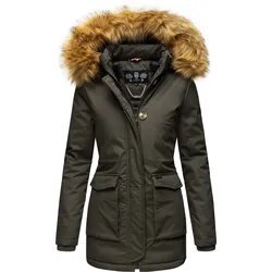 NAVAHOO Damen Edler Wintermantel Parka mit edlem Fellimitat Schneeengel Princess