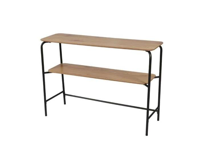 Urban Living - Console 2 niveaux Marcel avec structure en métal - Marron et noir