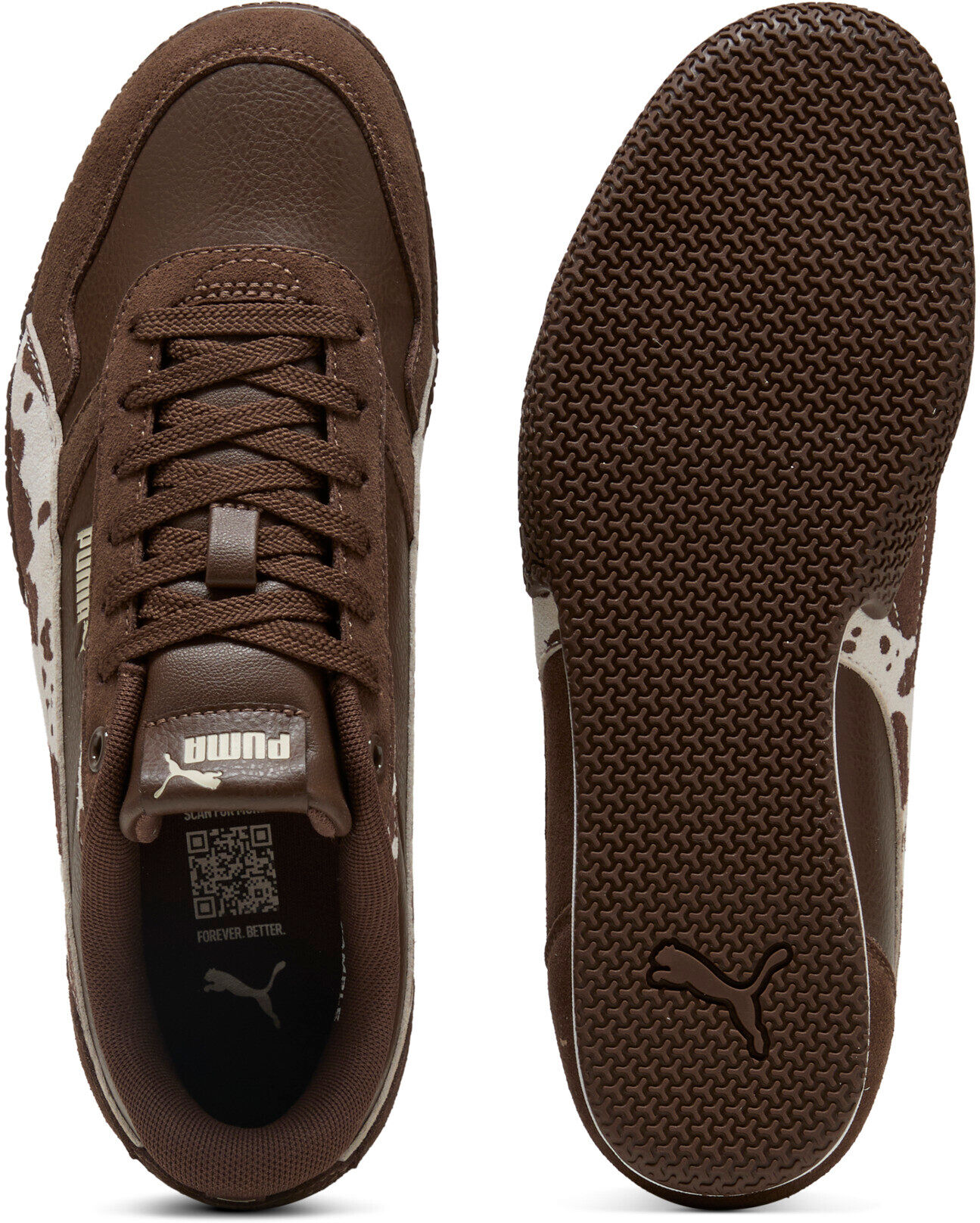 Sneaker PUMA "BELLA DONNA ESD WILD", Damen, Gr. 37, Textil, braun (chestnut braun, alpine snow), Synthetik, Schuhe Sneaker chestnut braun, alpine snow 37, Textil