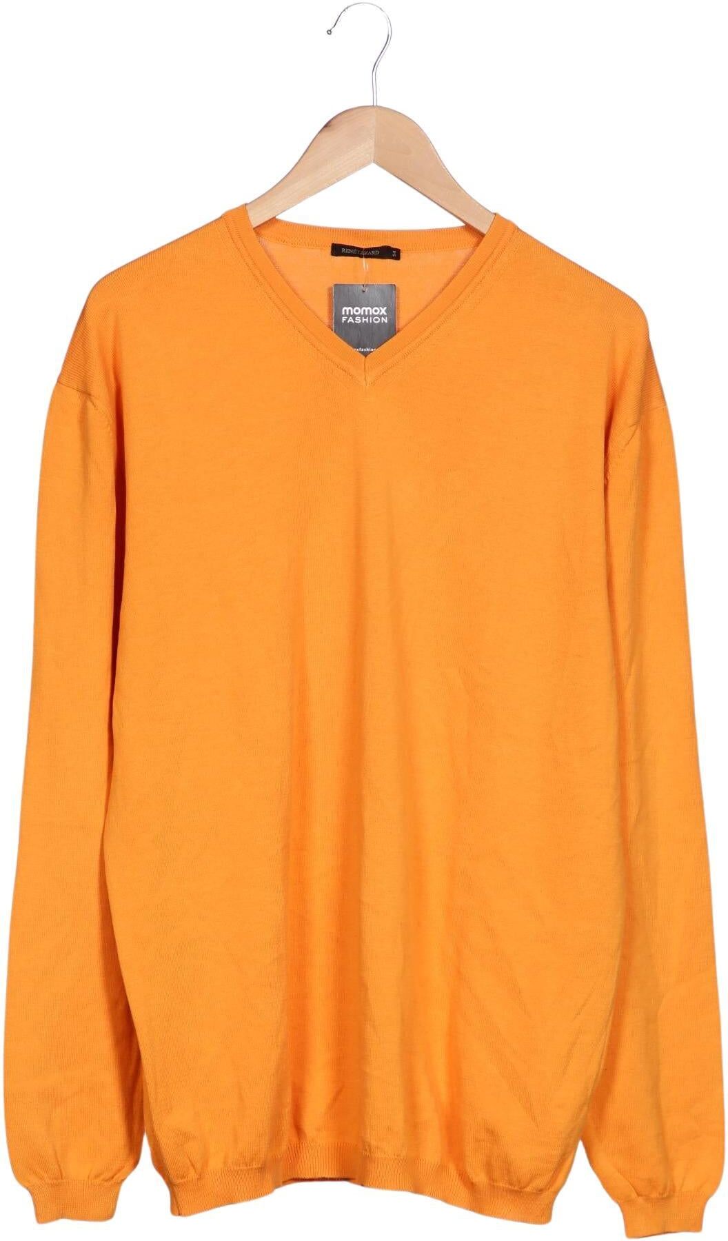 Rene Lezard Herren Pullover, Orange, Gr. EU 54, Baumwolle - Second Hand