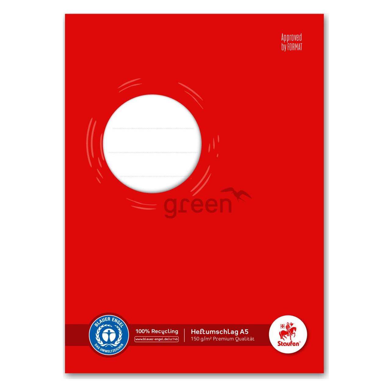 Staufen Heftschoner A5 150g rot Recyclingpapier (A5) (794004515)