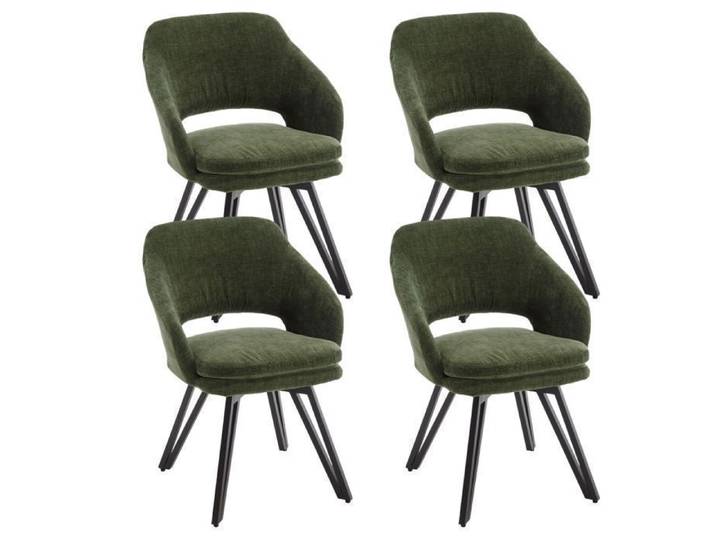 Wahson Chaise de Salle à Manger Lot de 4 Chaise Salle à Manger Moderne Chaise de Salon Pivotante pour Cuisine Chenille Vert