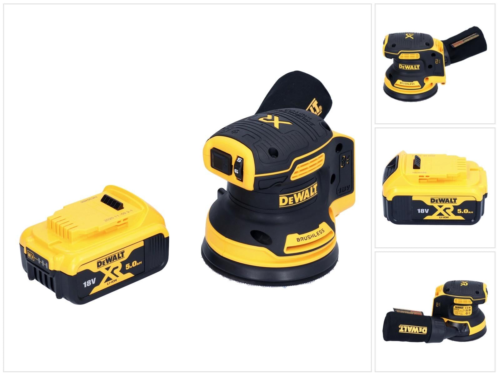 DeWalt DCW 210 N Accuschuurmachine 18 V 125 mm borstelloos met 1x 5.0 Ah accu