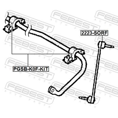 FEBEST Reparatursatz, Stabilisatorlager PGSB-K0F-KIT Vorderachse für Citroën/Peugeot TOYOTA