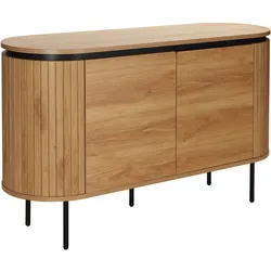 Oviala Business Modernes rechteckiges Sideboard mit 2 Türen L120 cm aus hellem Holz