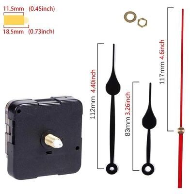 Uplift Picks Long Shaft Silent Quartz Clock Movement With Hands a