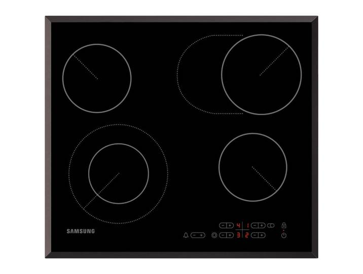 Samsung Glaskeramikkochfeld, Schwarz, Glas, 57.58x5.26x50.5 cm, Bräterzone, Restwärmeanzeige je Kochzone, Küchen, Küchenelektrogeräte, Kochfelder, Glaskeramik-Kochfelder