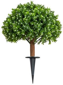 Nearly Natural 23-in UV Resistant Artificial Flowering Boxwood Topiary with Stake