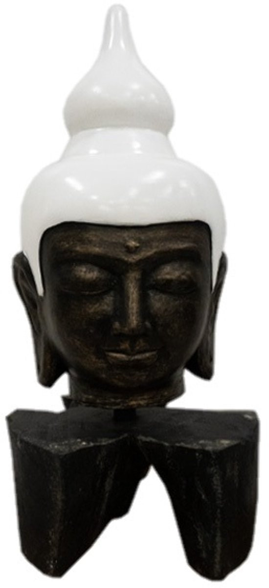 Boeddha hoofd ornament van teak - Groot