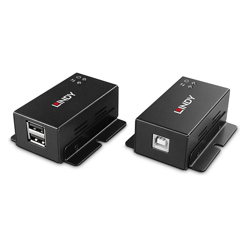 Lindy 50m 2 Port USB 2.0 Cat. 6 Extender 50m Verlängerung für 2 USB-Geräte mit bidirektionalem PoC (43386)