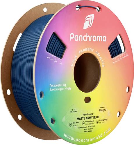 Polymaker CA04008 Panchroma Matte Filament PLA Matt, geringerer Kunststoffgehalt 1.75mm 1000g Army Blue 1St.
