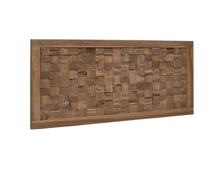 Makastle Bettkopfteil Massivholz Teak Natur 100x55 cm 3D-Effekt Design