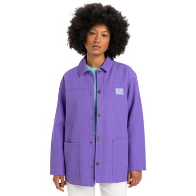 Funktionsjacke QUIKSILVER "Workwear", Damen, Gr. S, lila (dusted peri), Obermaterial: 100% Baumwolle., Jacken Funktionsjacke