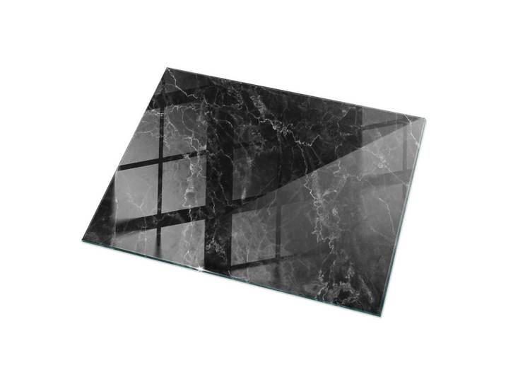 GLASPLATTE 120x80 cm Marmormuster mit Adern