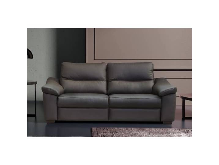 Canapé 3 places en 100% tout cuir épais italien vachette HAMBOURG couleur anthracite