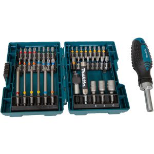Makita Bitset E-25096, Ratschenschraubendreher, 44-teilig, Schlitz, Kreuz, Torx, Steckschlüssel