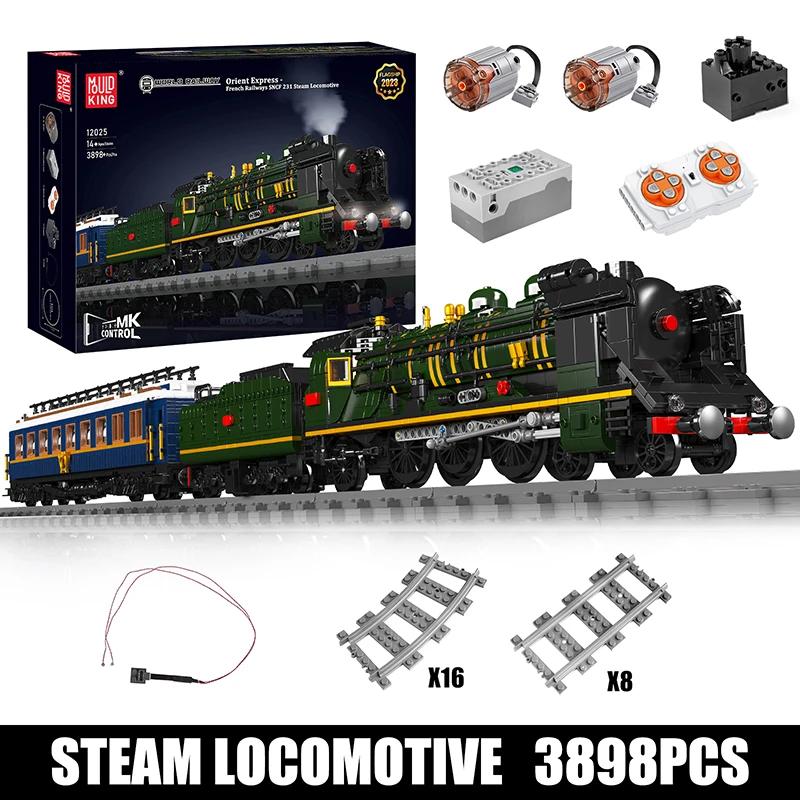 Orient-Express-Dampflokomotive Bausatz - Modell 12025 - SNCF 231 - Ferngesteuert - Lithiumakku - Kleine Bausteine - Originalverpackung