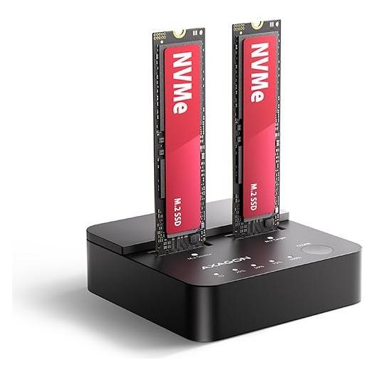 Axagon ADSA-M2C22L, USB-C 20Gbps dokovací stanice pro 2× M.2 NVMe SSD s funkcí klonování (ADSA-M2C22L)