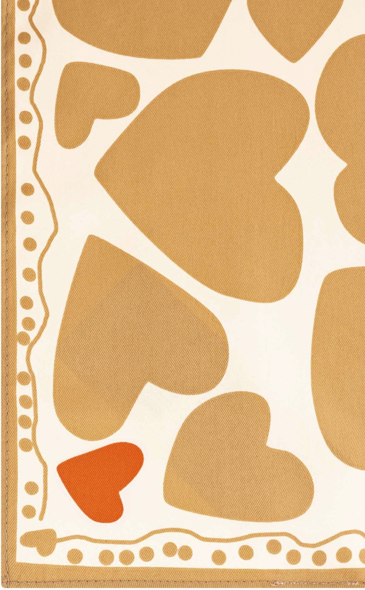Halstuch ZWILLINGSHERZ "Herz'", Damen, beige, Web, Obermaterial: 100% Polyester, Modetücher Halstuch, mit Herzmotiv, glänzend beige Einheitsgröße