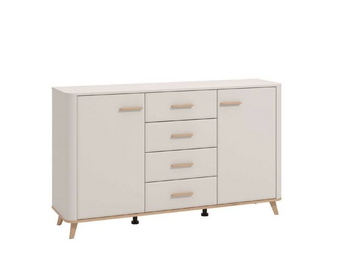 Home affaire Sideboard Darwen Kombikommode, Sideboard, Schubladenkommode, Abgerundete Kanten, matte Kaschmir-Oberflächen, Gesamtmaße:154x40x90,5